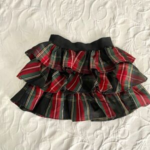 Ralph Lauren Red Black Plaid Ruffle Skirt 2T